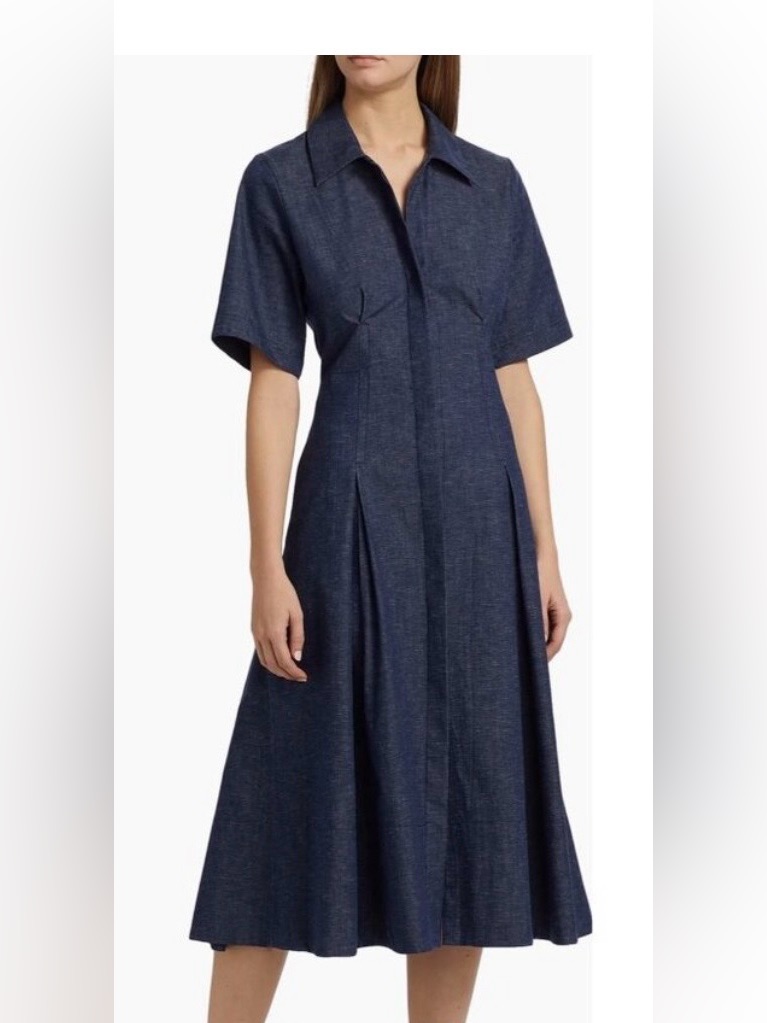 Vince Denim Midi-Shirtdress Dress Size Xs